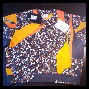 Acne Black / Multicolored Crew Crop Sweater NWT